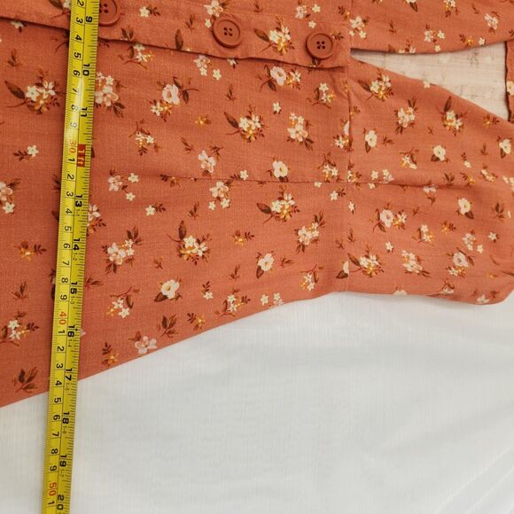 Ellisworth & Ivey Dress Womens S Coral Floral Maxi Front Button Cottagecore Boho - Picture 11 of 16